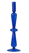 Portacandele in vetro blu